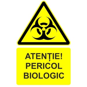 Indicator Atentie pericol biologic indicator de avertizare, Sticker autocolant