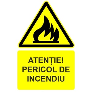Indicator Atentie pericol de incendiu indicator de avertizare, Sticker autocolant