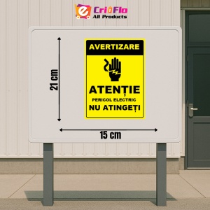 Indicator Atentie pericol electric nu atingeti, Sticker autocolant - Img 2