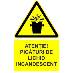 Indicator Atentie picaturi de lichid incandescent indicator de avertizare, Sticker autocolant