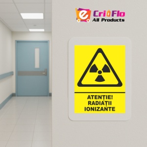 Indicator Atentie radiatii ionizante, Sticker autocolant - Img 5