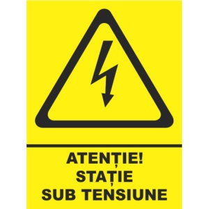 Indicator Atentie statie sub tensiune, Sticker autocolant - Img 1