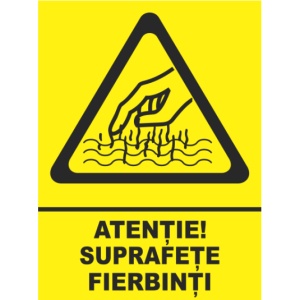 Indicator Atentie suprafete fierbinti, Sticker autocolant - Img 1