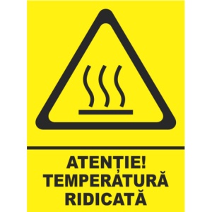 Indicator Atentie temperatura ridicata, Sticker autocolant