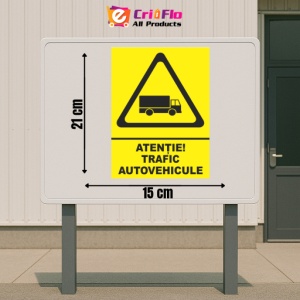 Indicator Atentie trafic autovehicule, Sticker autocolant - Img 2