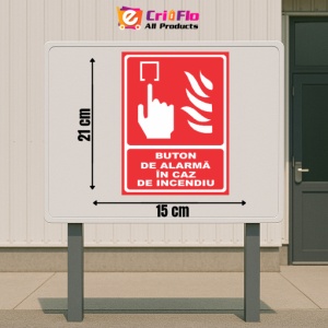 Indicator Buton de alarma in caz de incendiu, Sticker autocolant - Img 2