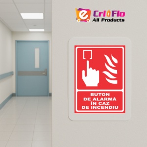 Indicator Buton de alarma in caz de incendiu, Sticker autocolant - Img 5
