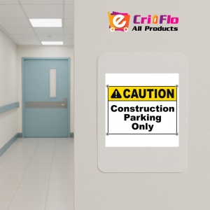 Indicator Caution Construction Parking Only Sign, Sticker autocolant - Img 5