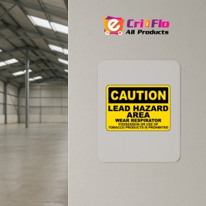 Indicator Caution Lead Hazard Area Wear Respirator Sign, Sticker autocolant - Img 4