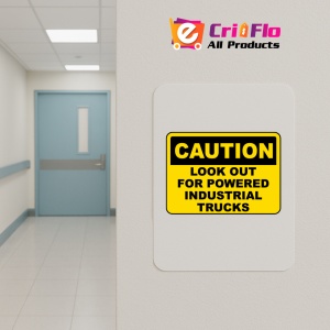 Indicator Caution Look Out For Trucks Sign, Sticker autocolant - Img 4