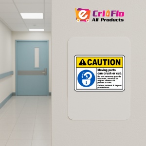 Indicator Caution Moving Parts Can Crush Sign, Sticker autocolant - Img 4