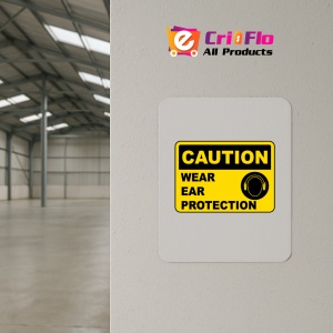 Indicator Caution Wear Ear Protection Sign, Sticker autocolant - Img 3