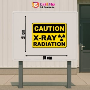 Indicator Caution X-Ray Radiation Sign, Sticker autocolant - Img 2
