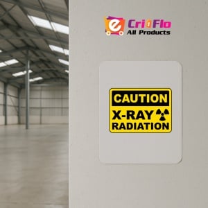 Indicator Caution X-Ray Radiation Sign, Sticker autocolant - Img 4