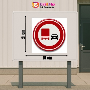 Indicator Circulatie depasirea interzisa autovehiculelor destinate transportului de marfuri, Sticker autocolant - Img 2