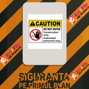 Indicator Construction Area Do Not Enter Sign, Sticker autocolant - Img 3