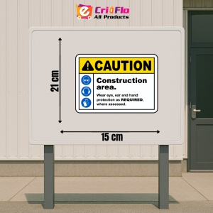Indicator Construction Area PPE Sign, Sticker autocolant - Img 2