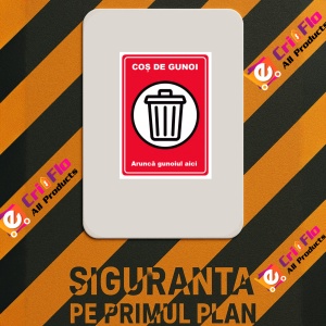 Indicator Cos de gunoi arunca gunoiul aici, Sticker autocolant - Img 3