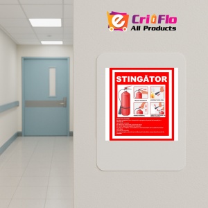 Indicator Cu instructiuni pentru stingator, Sticker autocolant - Img 5