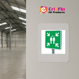 Indicator Cu stalp pentru loc de adunare in caz de urgenta, Sticker autocolant - Img 3