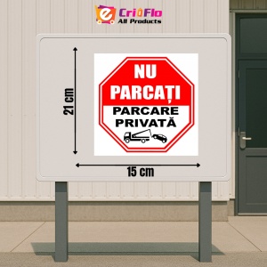 Indicator Cu stop proprietate privata, Sticker autocolant - Img 2