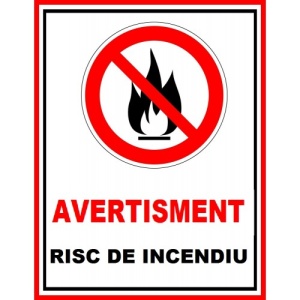 Indicator De avertisment risc de incendiu, Sticker autocolant