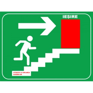 Indicator De iesire coborare pe scari urcarea prin dreapta, Sticker autocolant