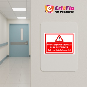 Indicator De incendiu acest spatiu functioneaza fara autorizatie de securitate la incendiu, Sticker autocolant - Img 4