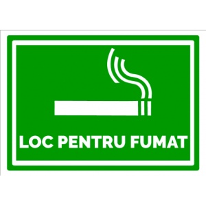 Indicator De informare loc pentru fumat, Sticker autocolant