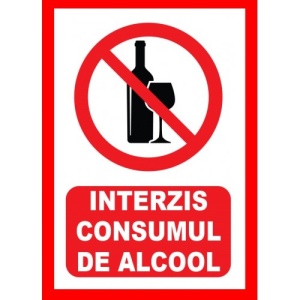 Indicator De interzicere consumul de alcool, Sticker autocolant