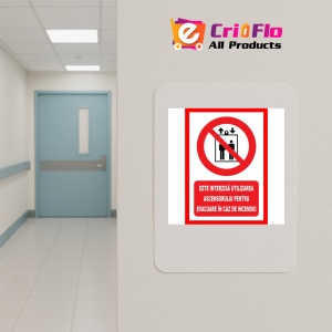 Indicator De interzicere este interzisa utilizarea ascensorului pentru evacuare in caz de incendiu, Sticker autocolant - Img 4