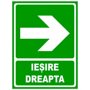 Indicator De salvare iesire in dreapta, Sticker autocolant