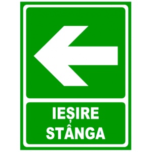 Indicator De salvare iesire in stanga, Sticker autocolant