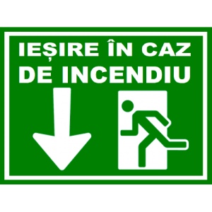 Indicator De salvare pentru iesire in caz de incendiu, Sticker autocolant