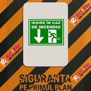 Indicator De salvare pentru iesire in caz de incendiu, Sticker autocolant - Img 2