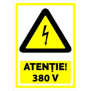 Indicator De securitate atentie 380V, Sticker autocolant