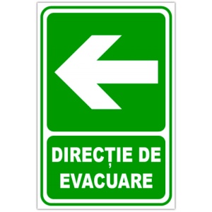 Indicator De securitate iesire in stanga, Sticker autocolant
