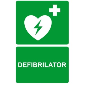 Indicator Defibrilator, Sticker autocolant