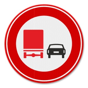 Indicator Depasirea interzisa pentru camioane, Sticker autocolant