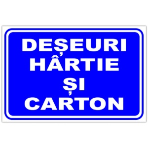 Indicator Deseuri hartie si carton, Sticker autocolant