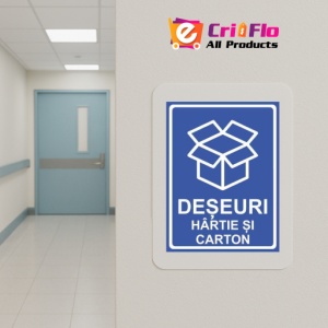 Indicator Deseuri hartie si carton, Sticker autocolant - Img 5