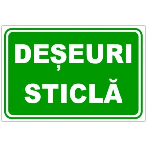 Indicator Deseuri sticla, Sticker autocolant
