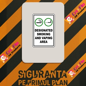 Indicator Designated smoking and vaping area signs, Sticker autocolant - Img 2