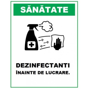 Indicator Dezinfectanti inainte de lucrare, Sticker autocolant