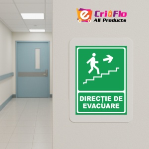 Indicator Directie de evacuare urcare dreapta, Sticker autocolant - Img 5