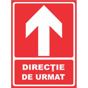 Indicator Directie de urmat inainte, Sticker autocolant