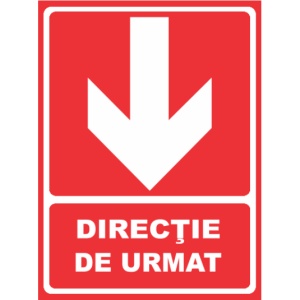 Indicator Directie de urmat inapoi, Sticker autocolant