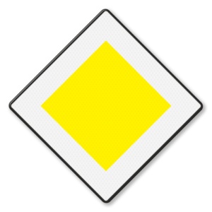 Indicator Drum prioritar, Sticker autocolant