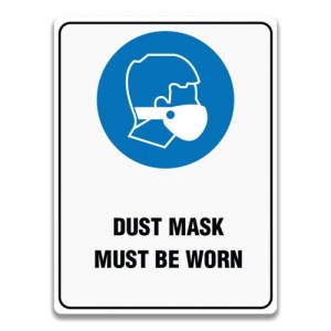Indicator DUST MASK MUST BE WORN SIGN, Sticker autocolant