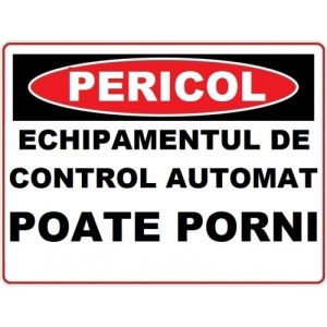 Indicator Echipamentul de control automat poate porni, Sticker autocolant